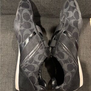 Coach Black/Gray Signature Canvas Velcro Sneakers
